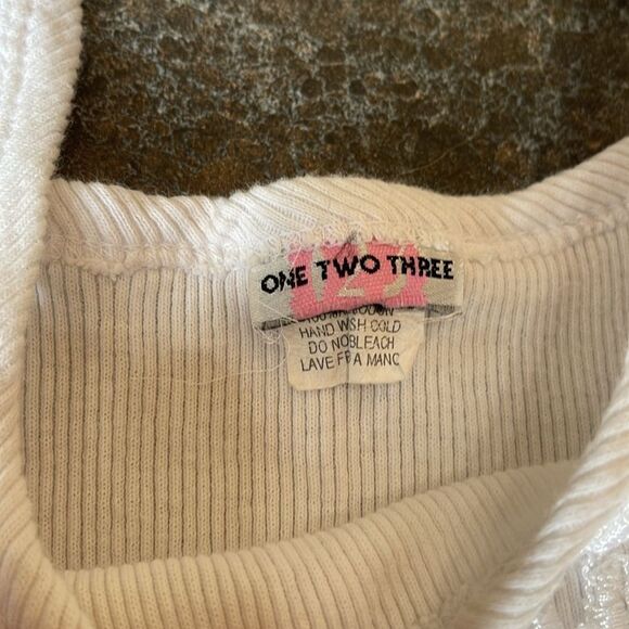 One Two Three lace crop top shirt see measurements for size,T Size Tag Removed - Picture 6 of 10